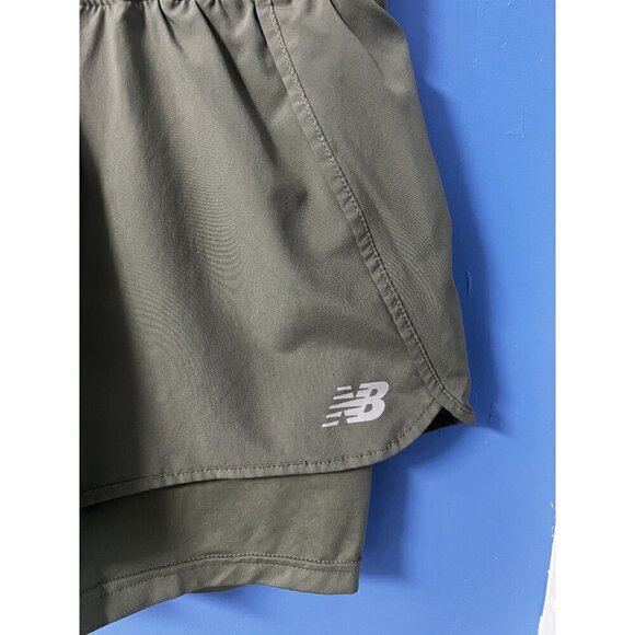 New Balance Womens Green Athletic Running Shorts, InnerLiner, TENNIS, PICKLEBALL - Picture 3 of 7